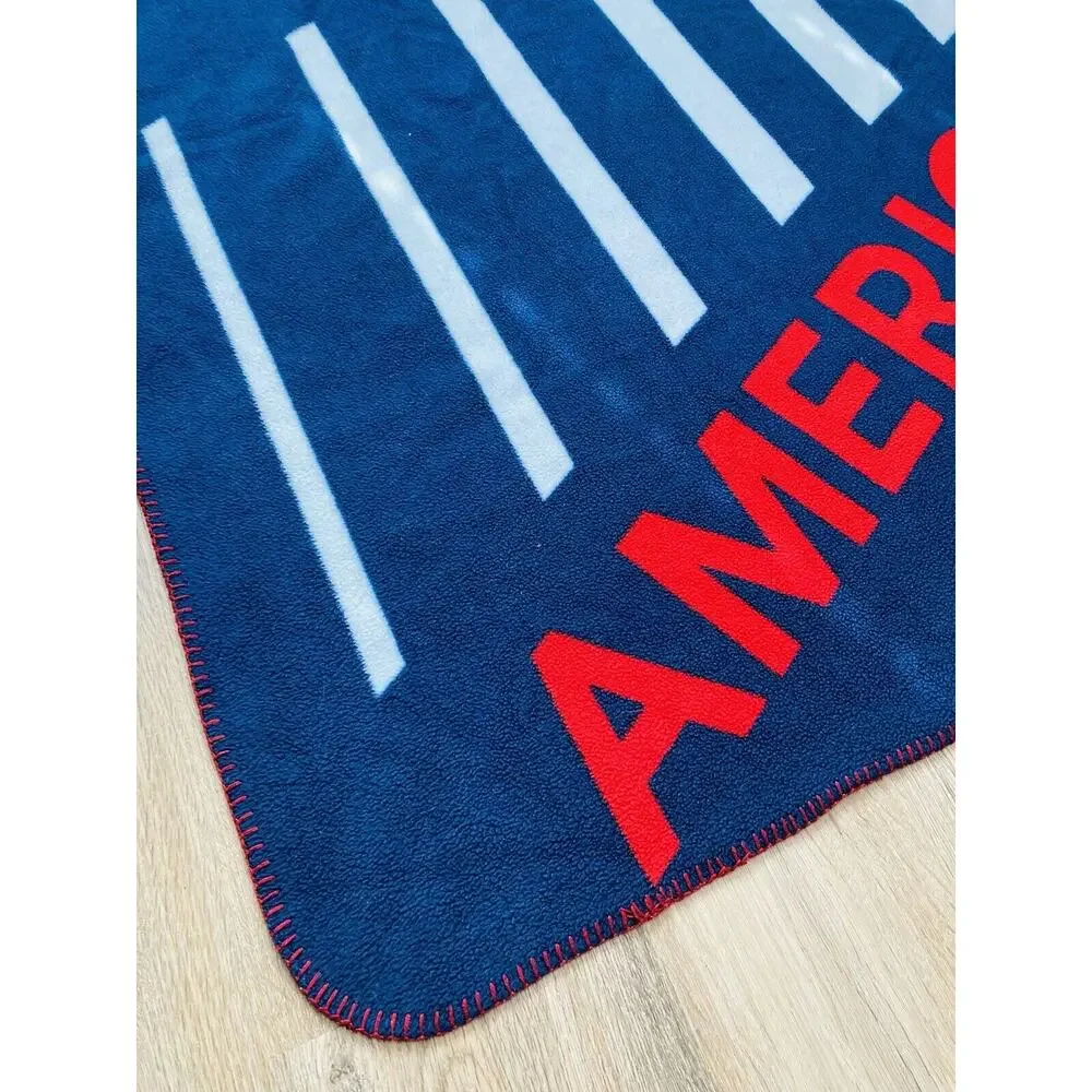American Eagle Blanket Fleece Throw Red White Blue - 50x60